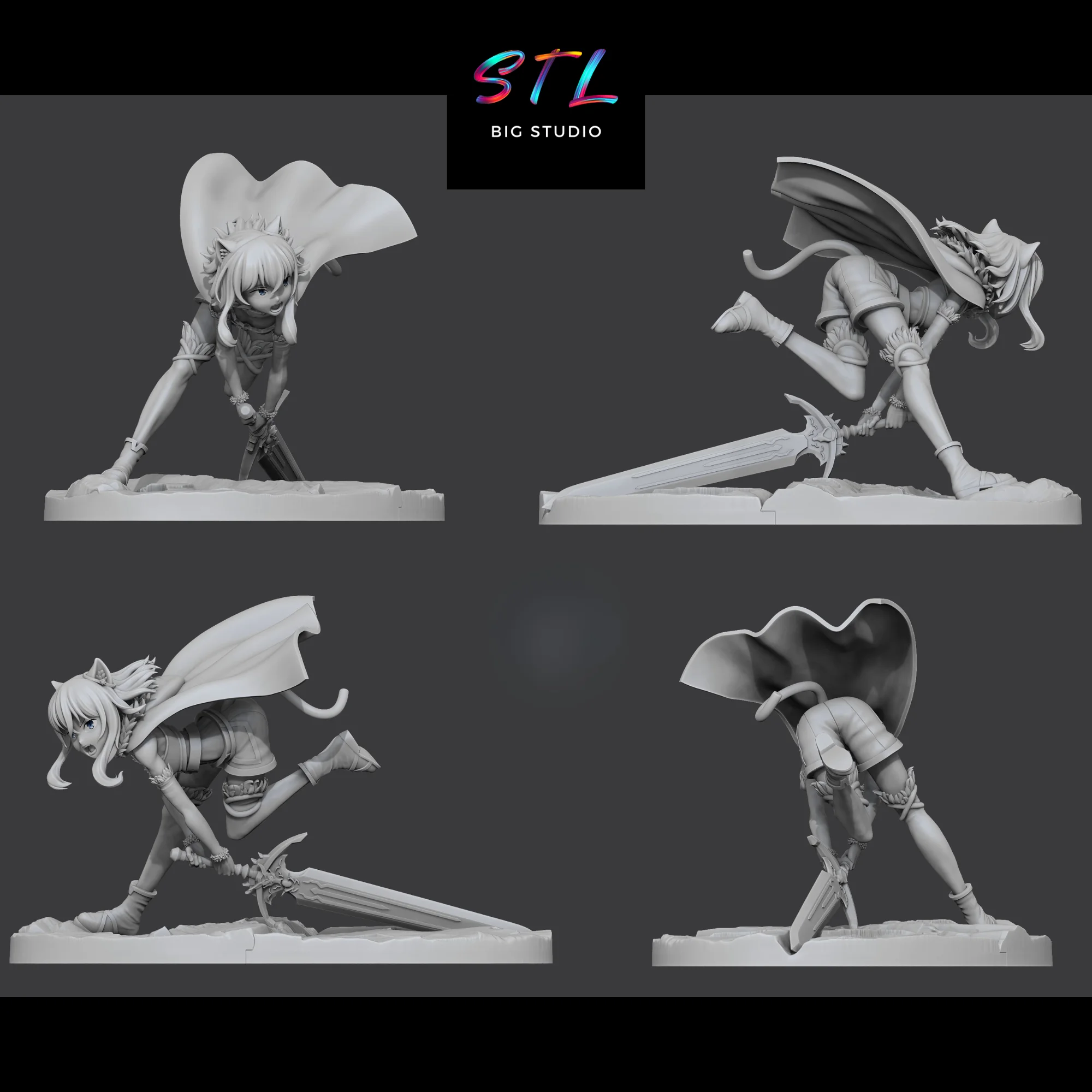 Fran STL | Reincarnated as a Sword | 3D Printable Figure Model — view 3