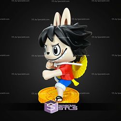 Super Basic STL Labubu Luffy Multipart 3D Model
