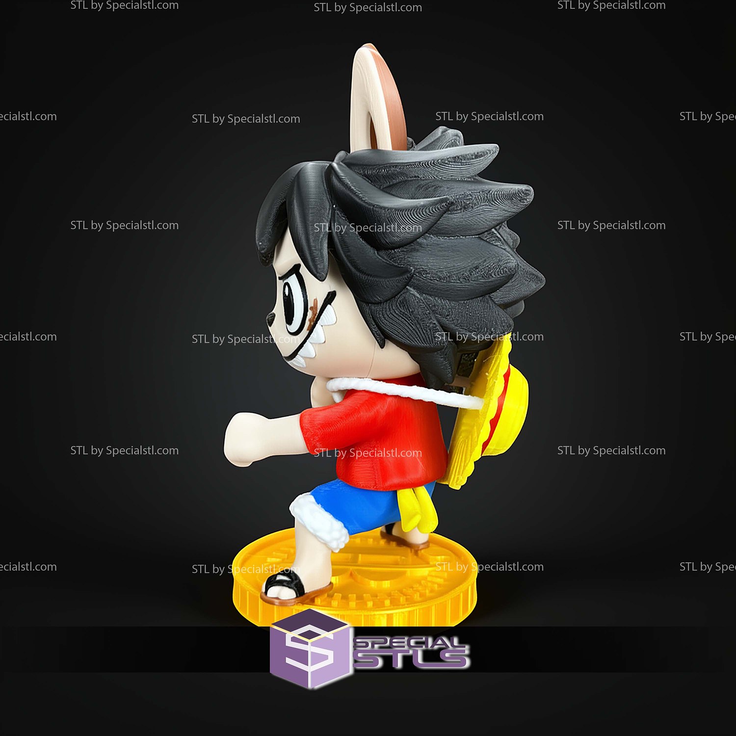 Super Basic STL Labubu Luffy Multipart 3D Model — view 2