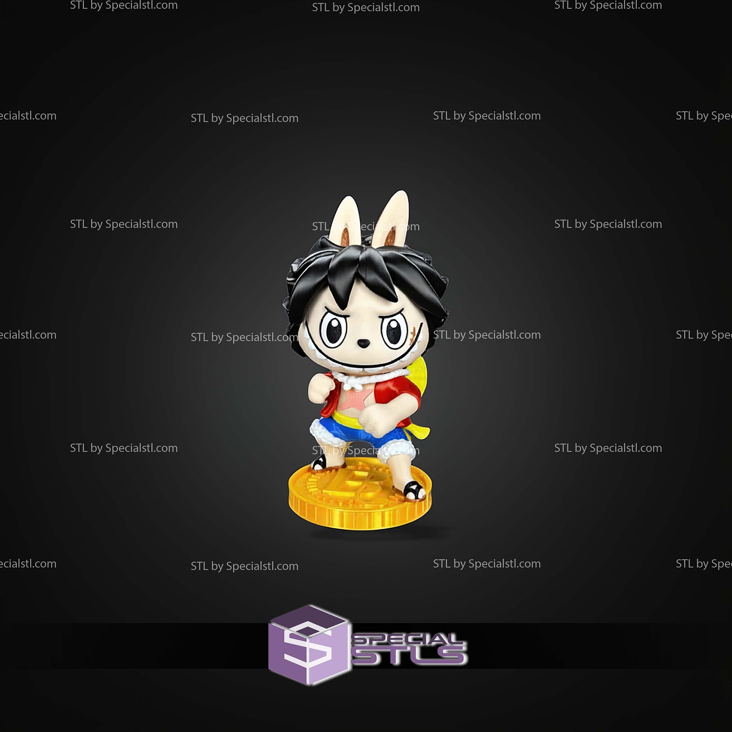 Super Basic STL Labubu Luffy Multipart 3D Model — view 5