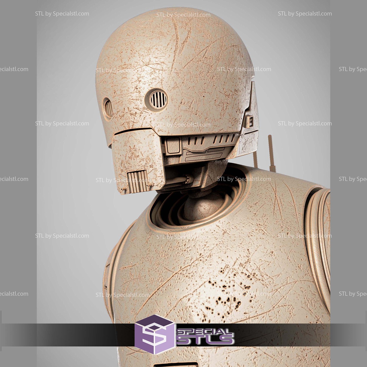 K-2SO Portrait Bust 3D Printer Files STL Model — view 2