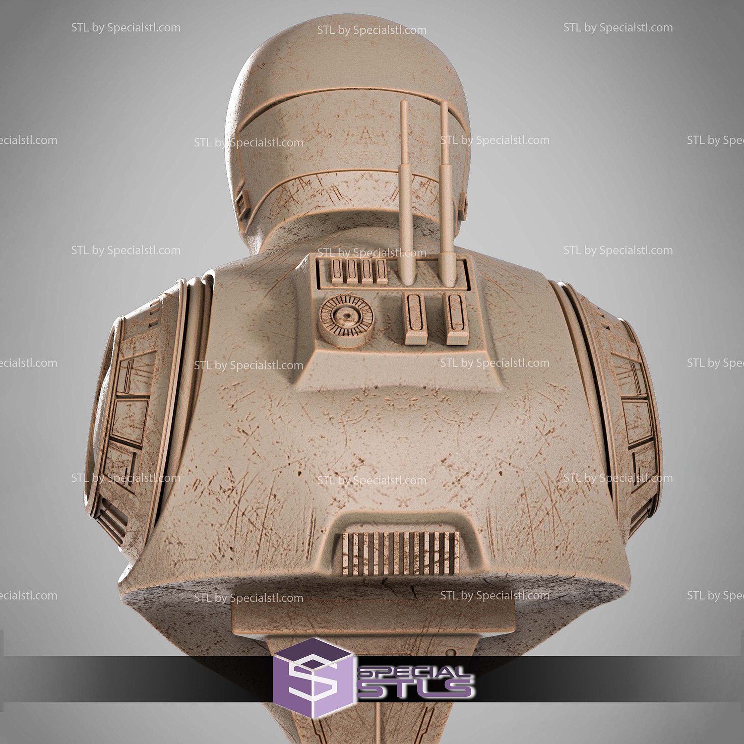 K-2SO Portrait Bust 3D Printer Files STL Model — view 3