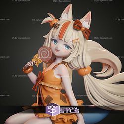 Sameko Saba Vtuber Halloween 240mm STL Files 3D Model