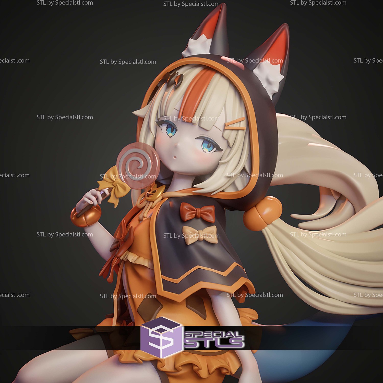 Sameko Saba Vtuber Halloween 240mm STL Files 3D Model — view 2