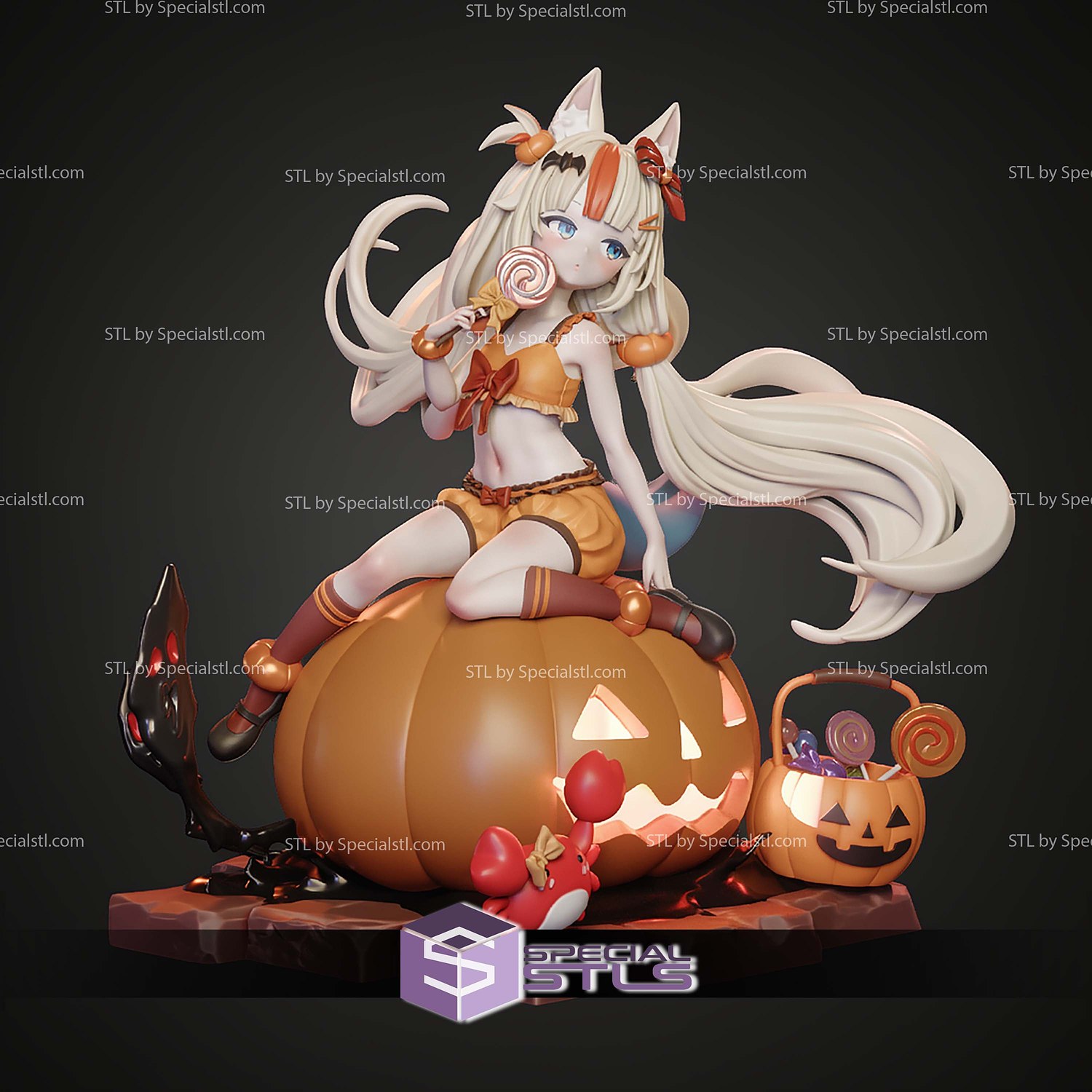 Sameko Saba Vtuber Halloween 240mm STL Files 3D Model — view 5