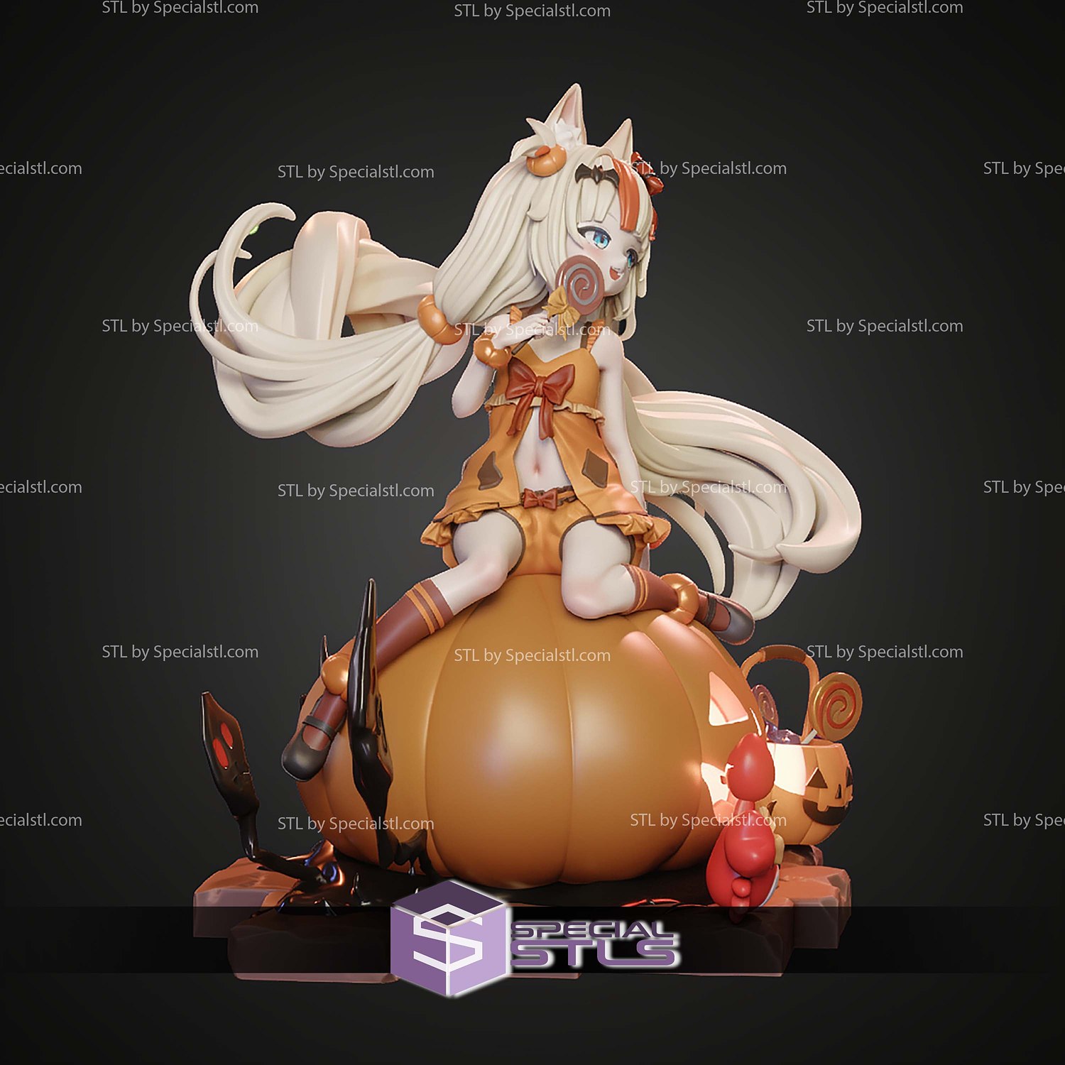 Sameko Saba Vtuber Halloween 240mm STL Files 3D Model — view 6