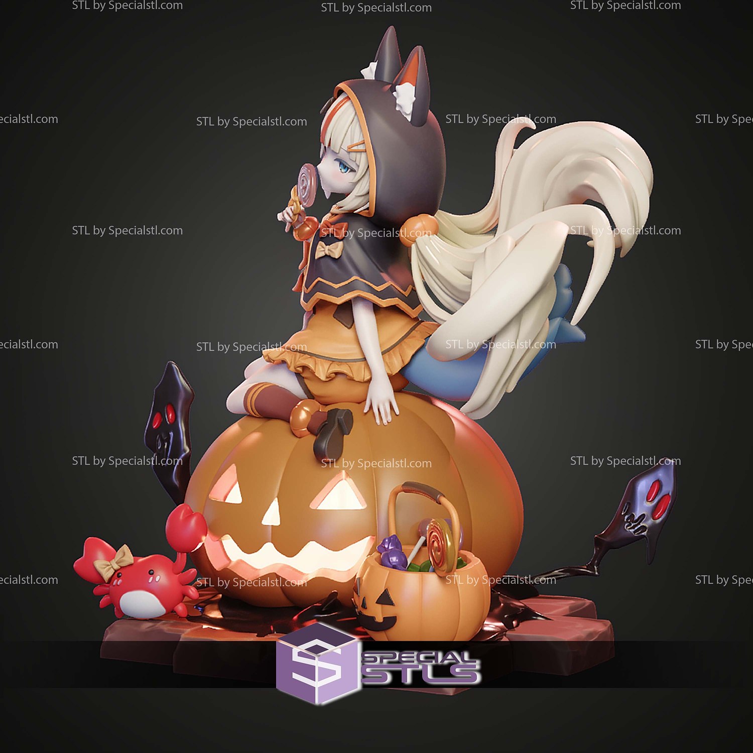 Sameko Saba Vtuber Halloween 240mm STL Files 3D Model — view 7