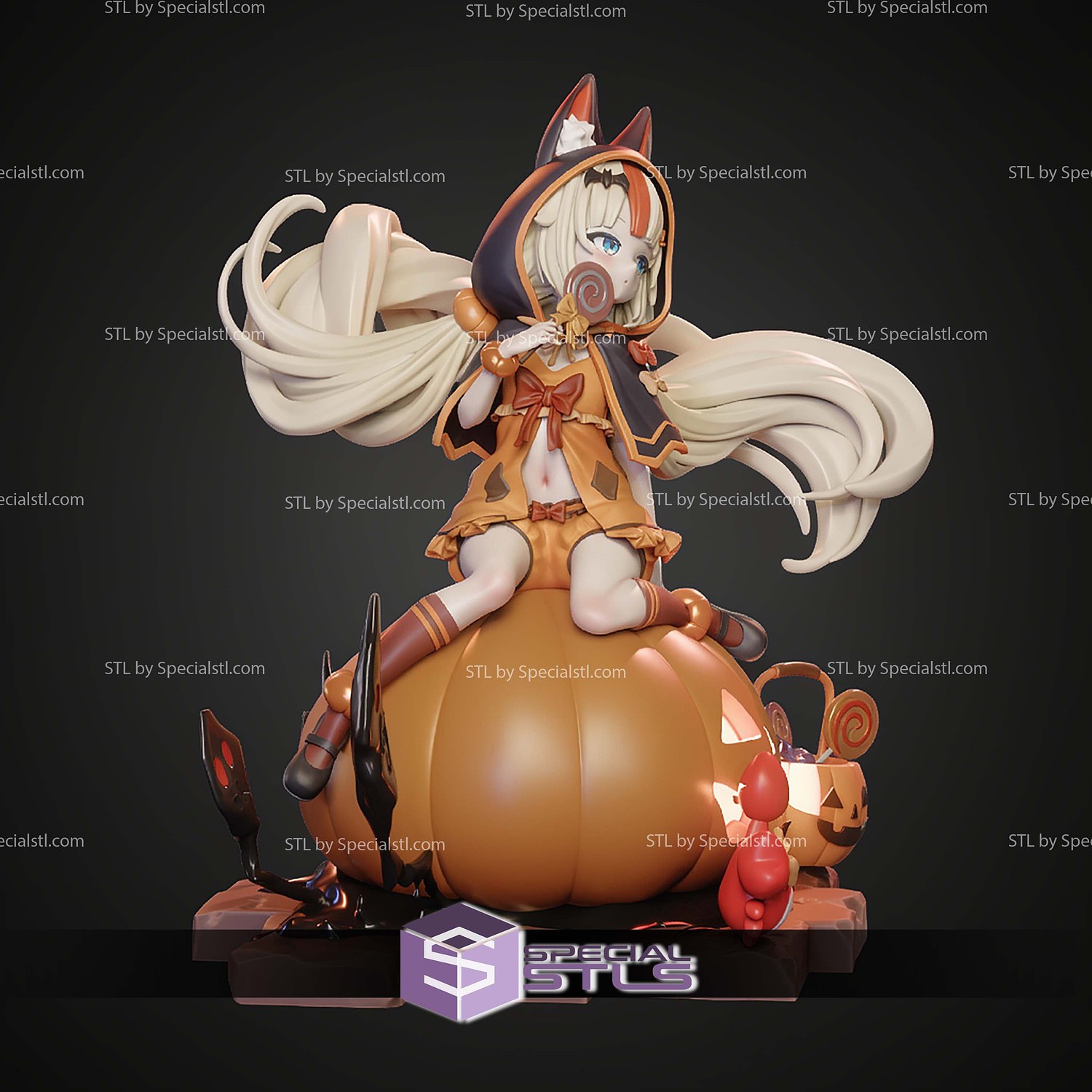 Sameko Saba Vtuber Halloween 240mm STL Files 3D Model — view 8