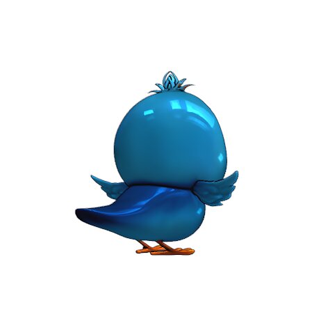 Cute Stylized Bird Character 3D BLEND Model — view 3