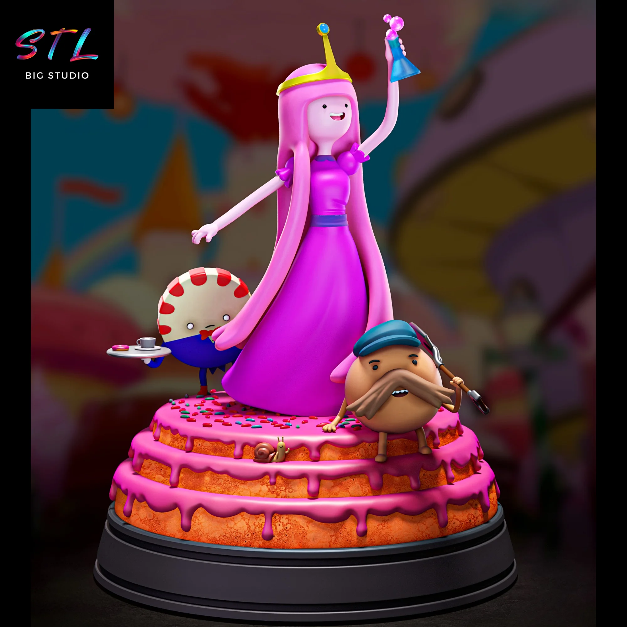Princess Bubblegum STL | Adventure Time | 3D Diorama to Print Model