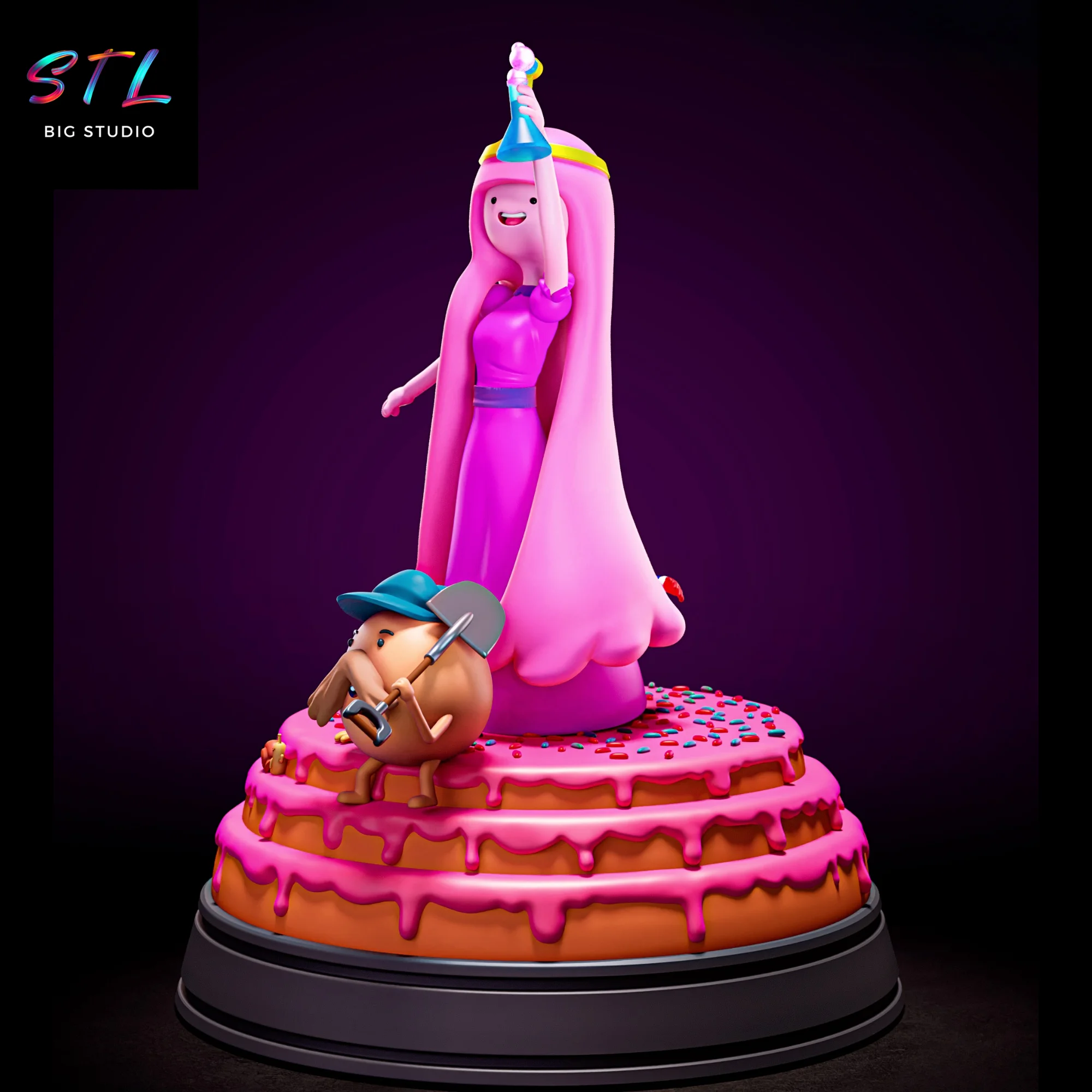Princess Bubblegum STL | Adventure Time | 3D Diorama to Print Model — view 2