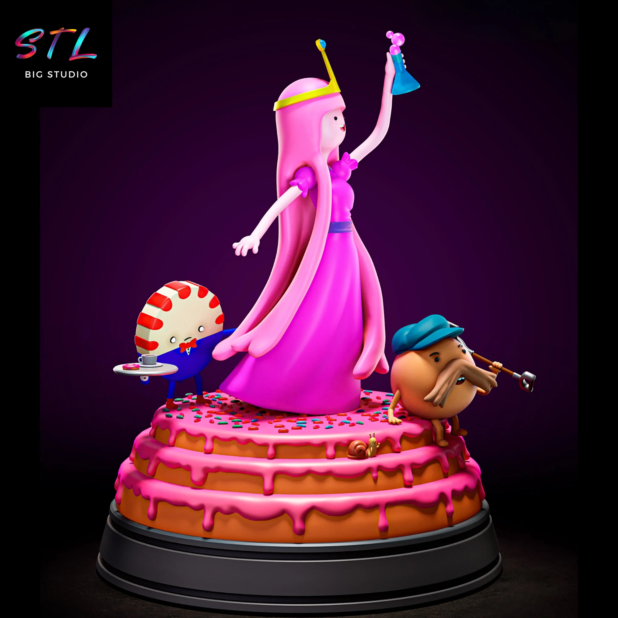 Princess Bubblegum STL | Adventure Time | 3D Diorama to Print Model — view 3
