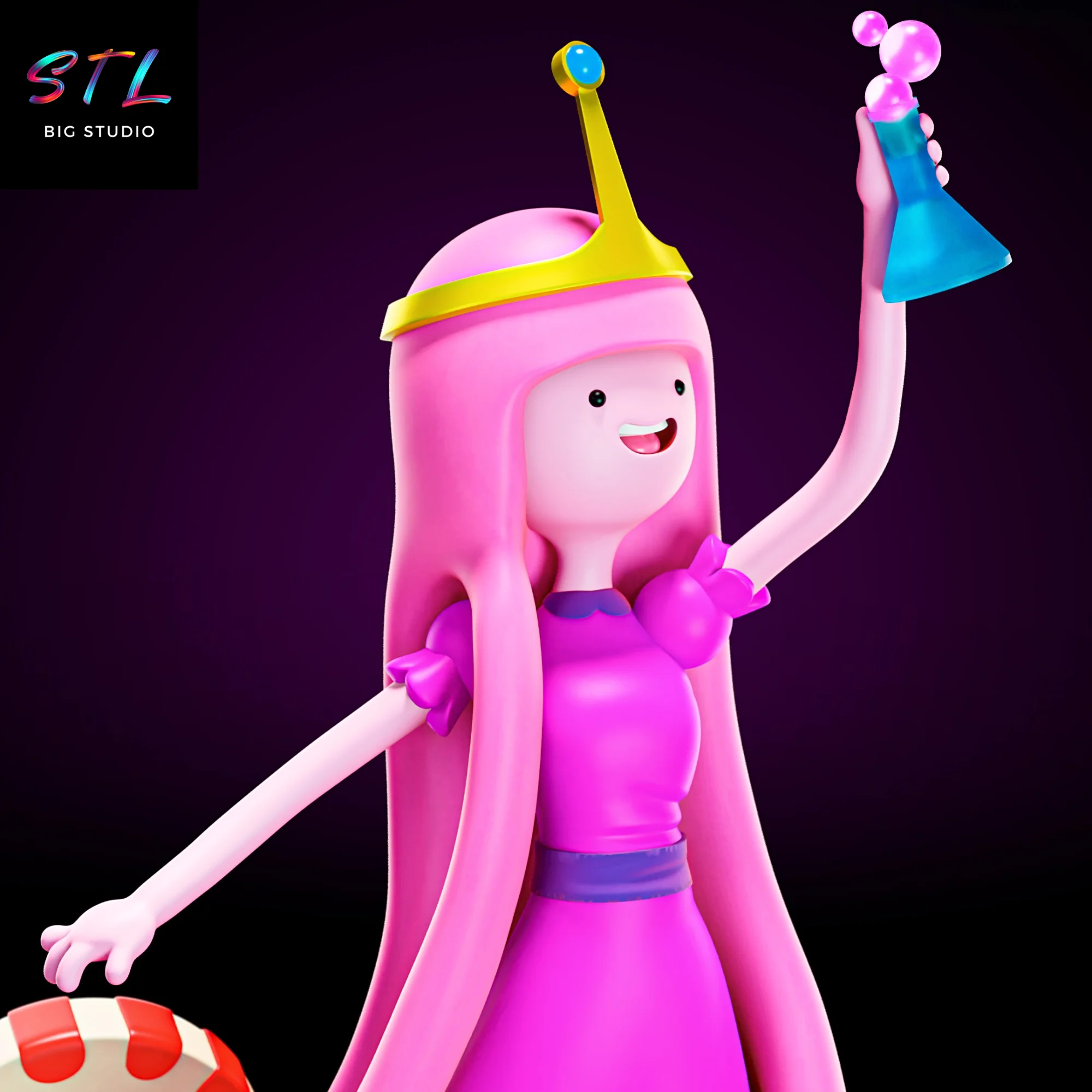 Princess Bubblegum STL | Adventure Time | 3D Diorama to Print Model — view 5