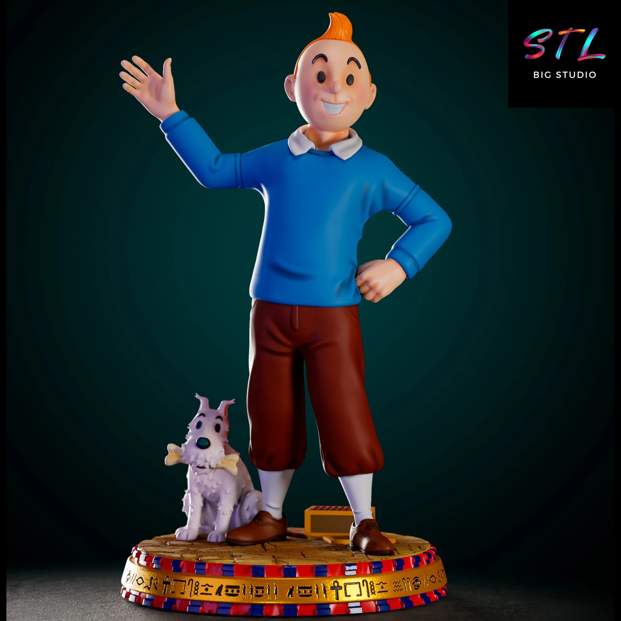 Tintin and Snowy STL | The Adventures of Tintin | 3D Print Model Model