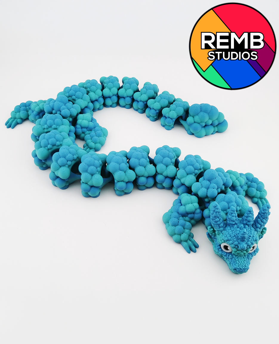 Articulated Soap Bubble Dragon | Flexi Soap Bubble Dragon 3D STL Model — view 2