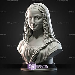 Mini Bust Character Collection STL Mona Lisa 3D Model