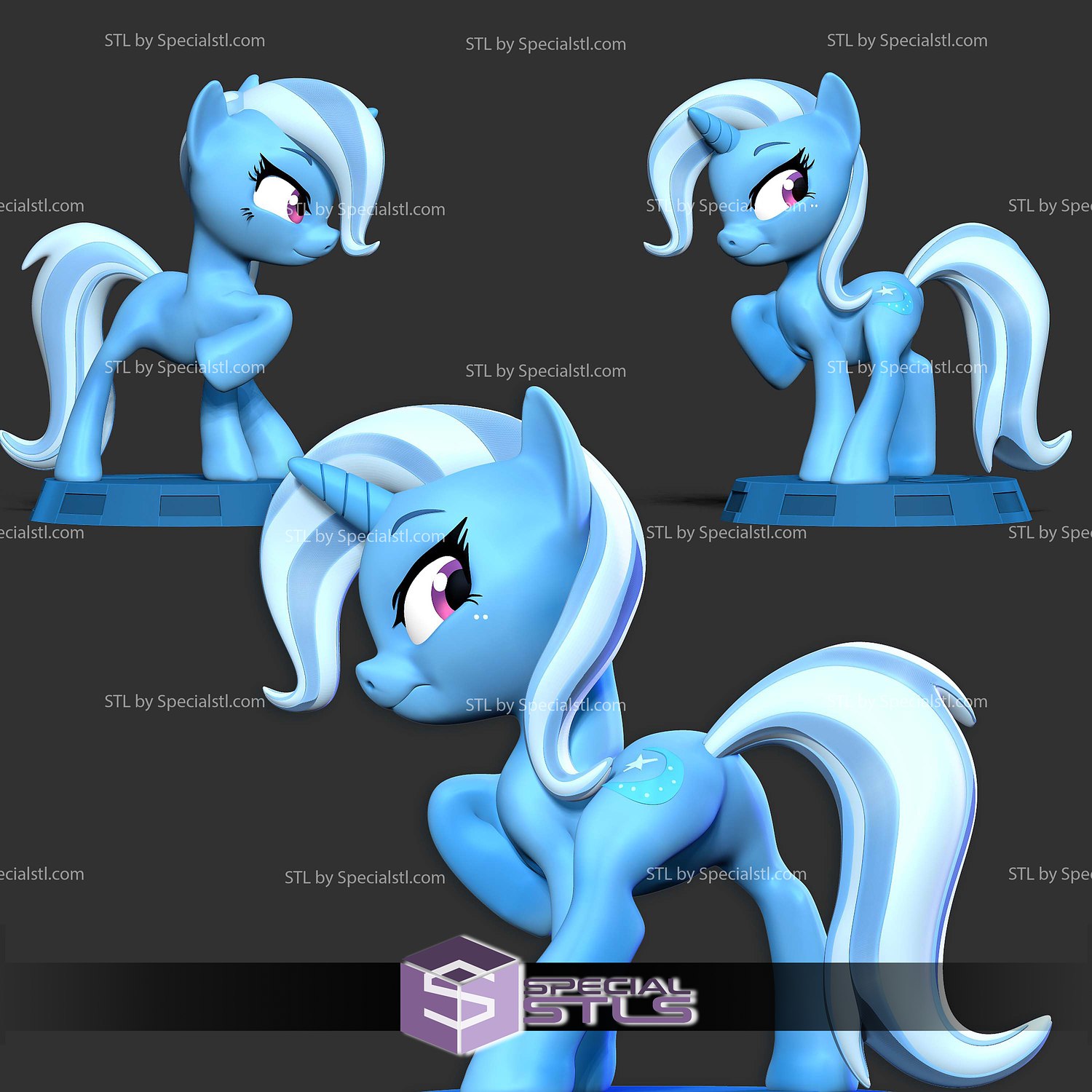 Trixie Lulamoon Little Pony 3D Printer Files STL Model — view 2