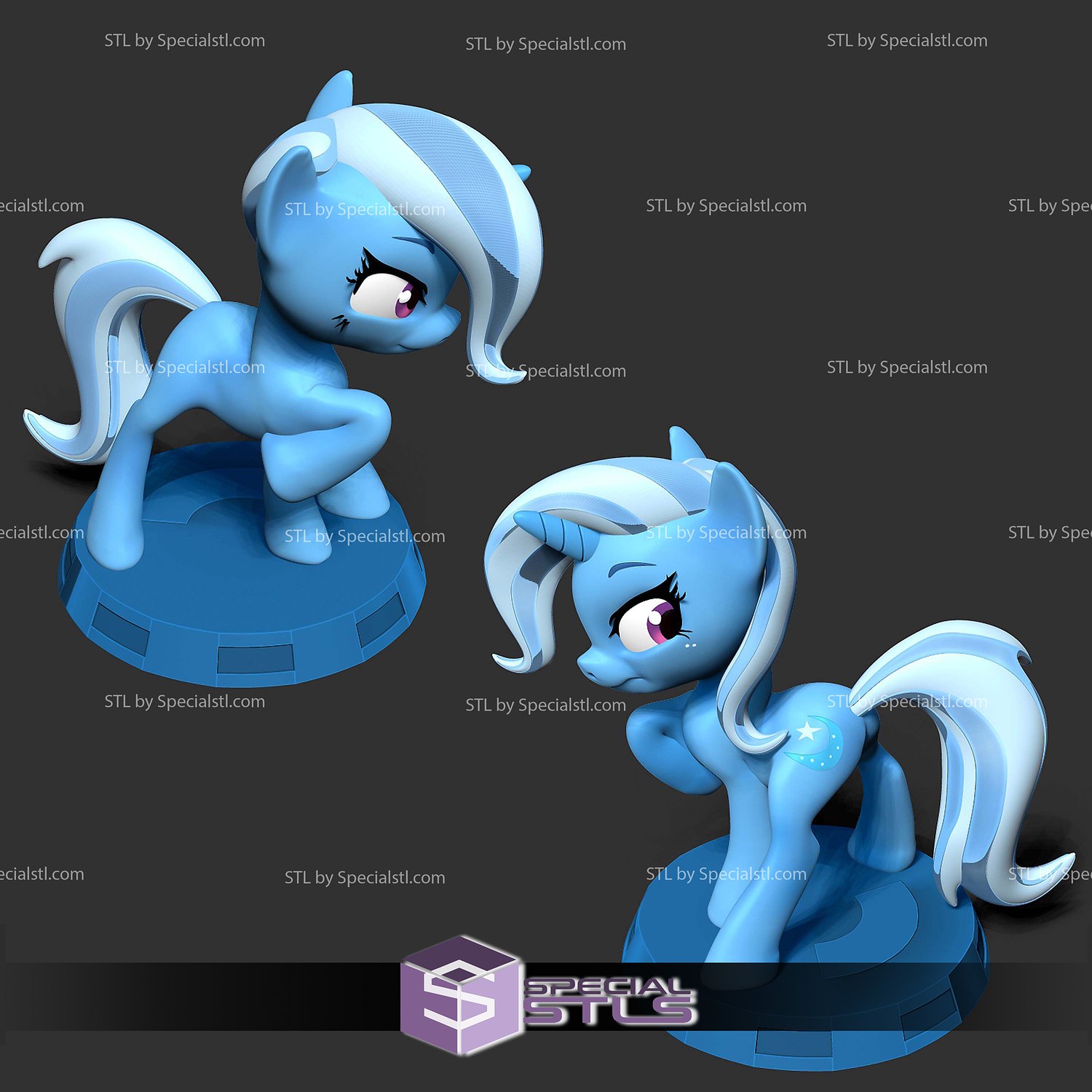 Trixie Lulamoon Little Pony 3D Printer Files STL Model — view 4