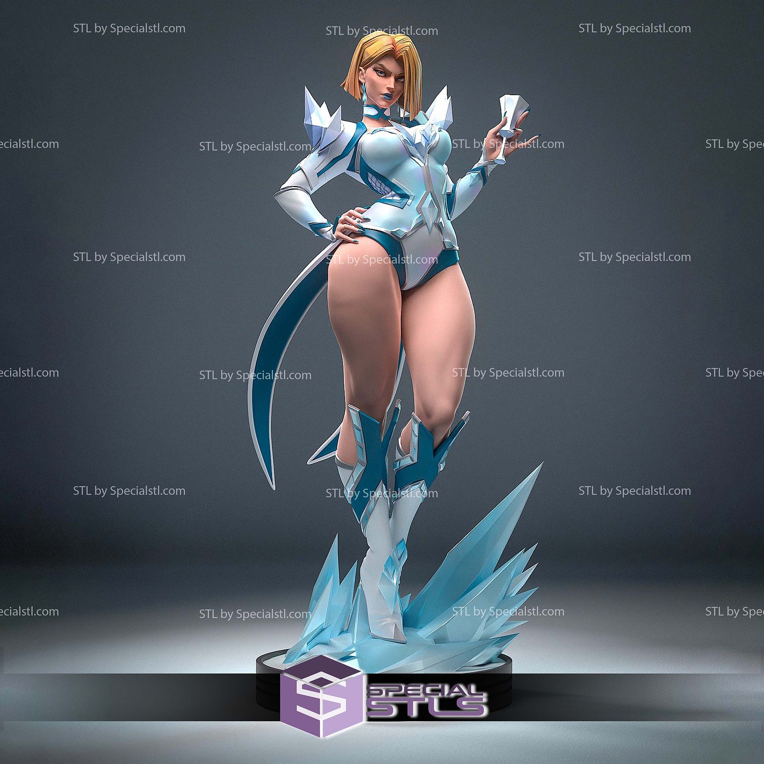 Emma Frost Marvel Rival and Glass STL Files 3D Model — view 2