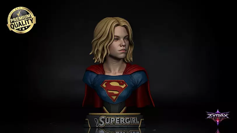 Supergirl Bust STL DC Comics 3D Print Sculpture Model OBJ Model