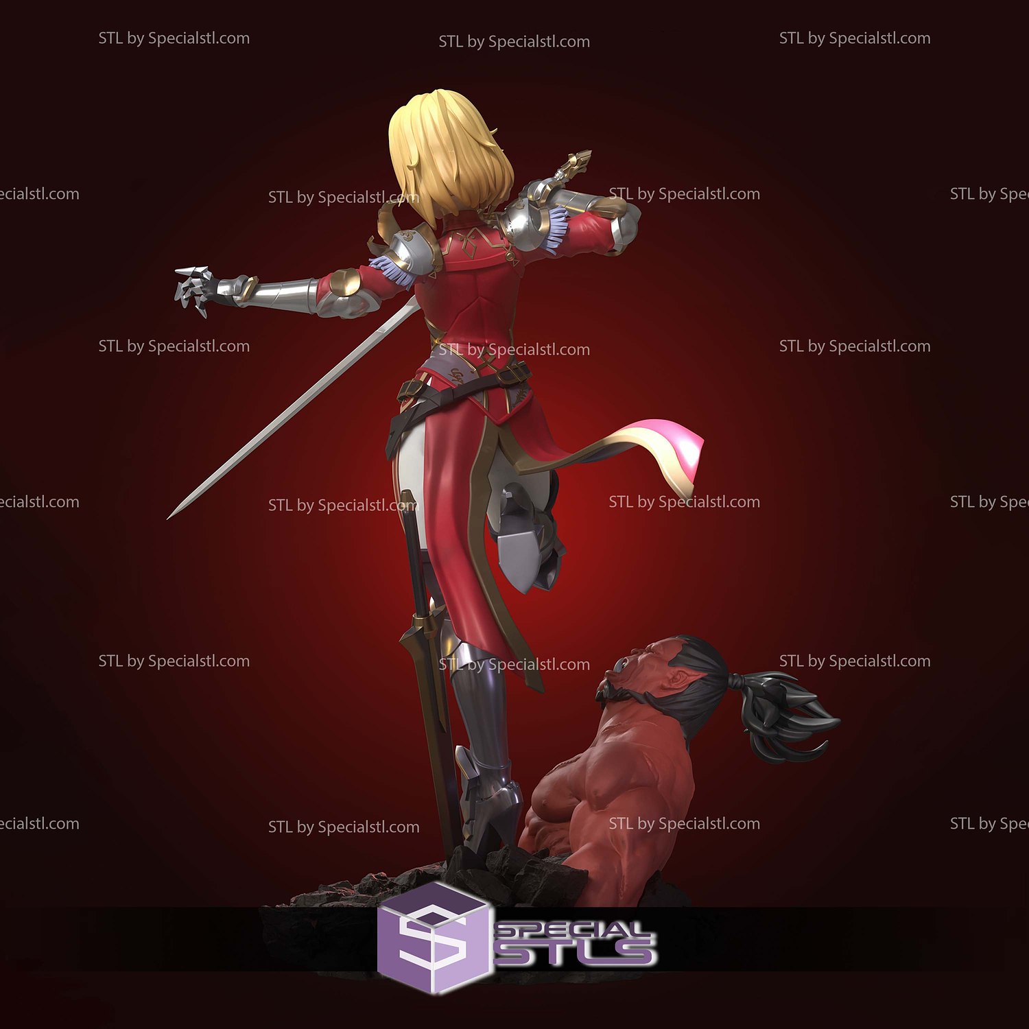 Cha Hae-In Demon Base STL Files 3D Model — view 4