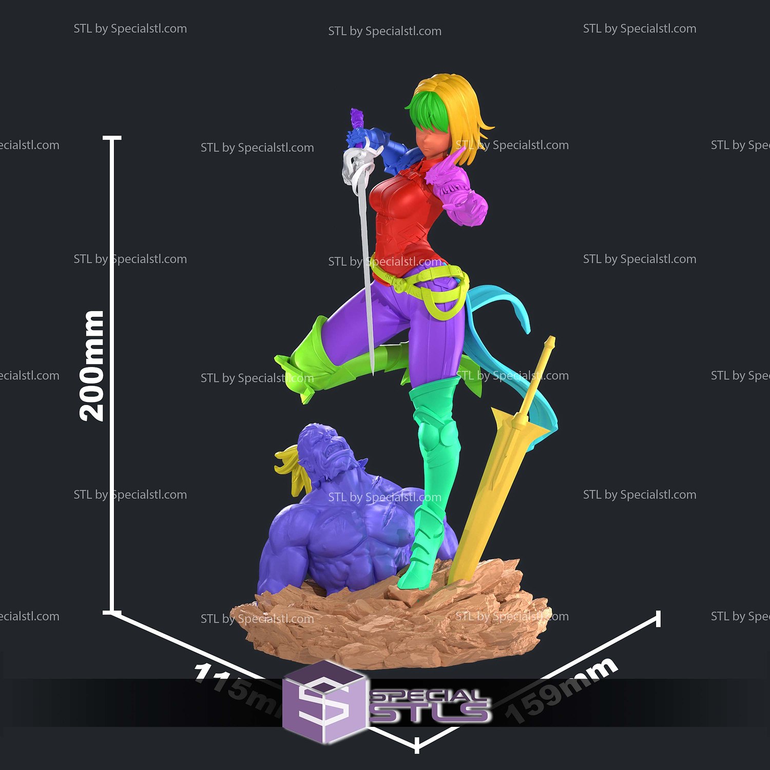 Cha Hae-In Demon Base STL Files 3D Model — view 6