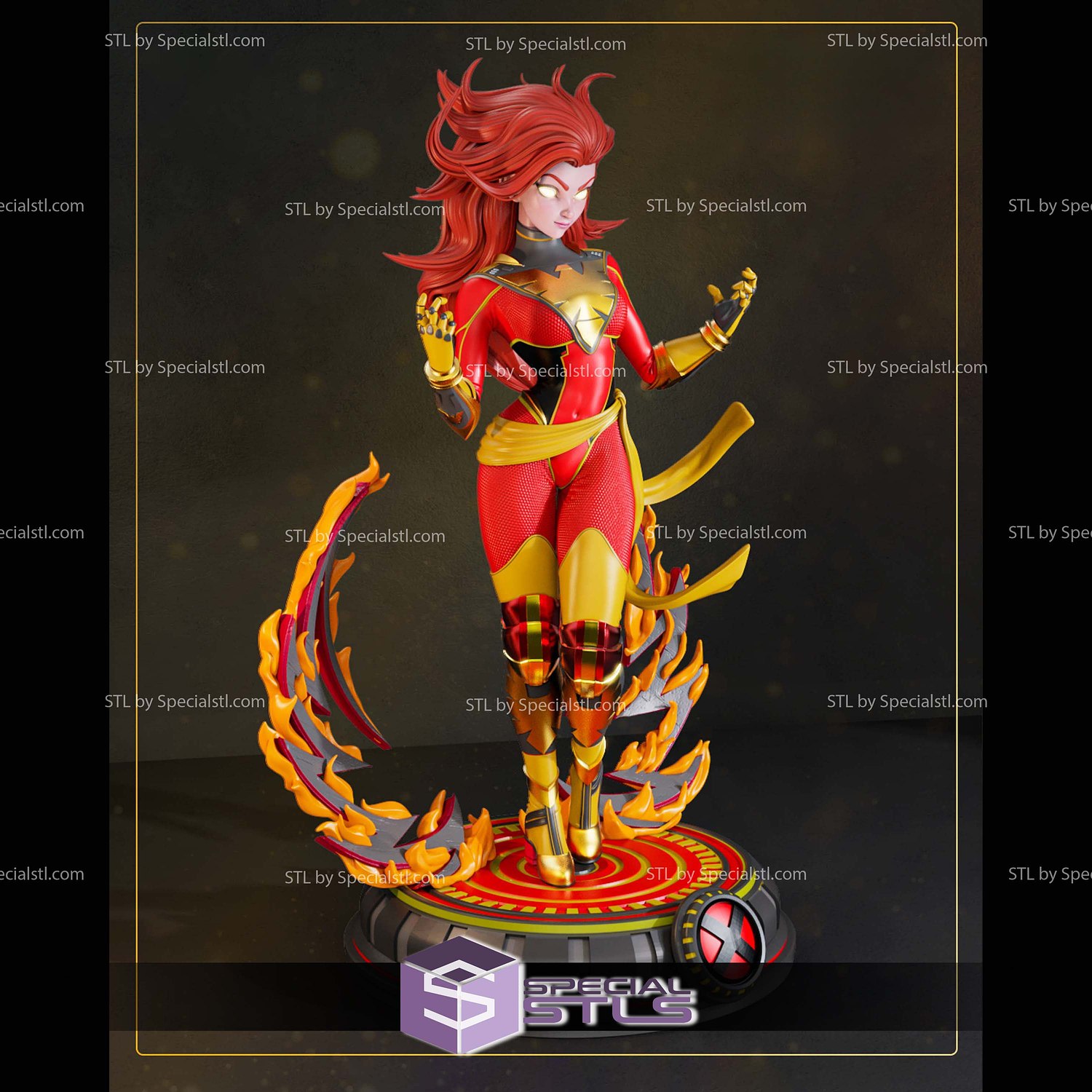 Dark Phoenix Stylized 1-8 3D Printer Files STL Model — view 2