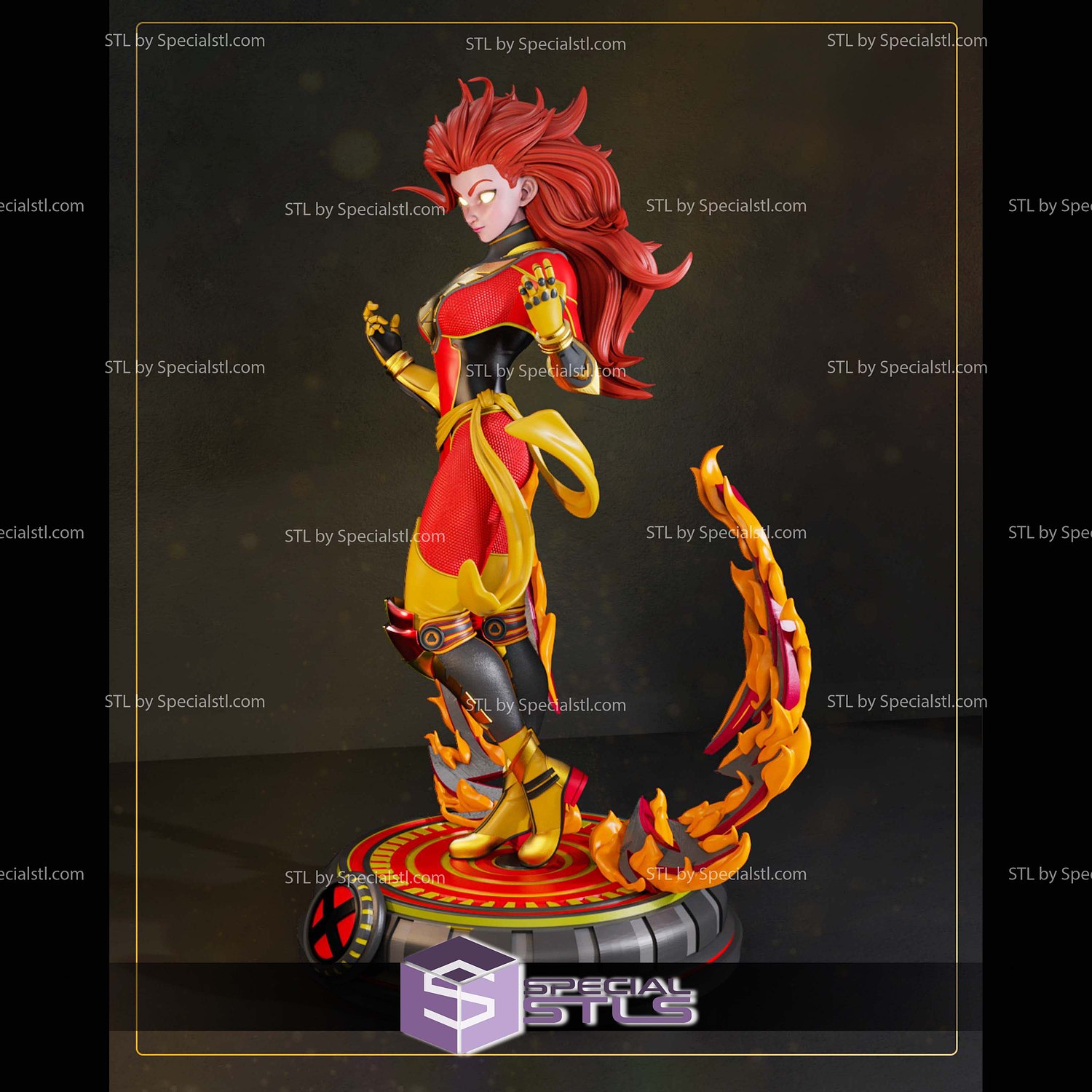 Dark Phoenix Stylized 1-8 3D Printer Files STL Model — view 4