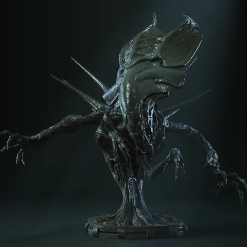 Xenomorph Queen Bust 3D Printer Files | Assembly STL Model