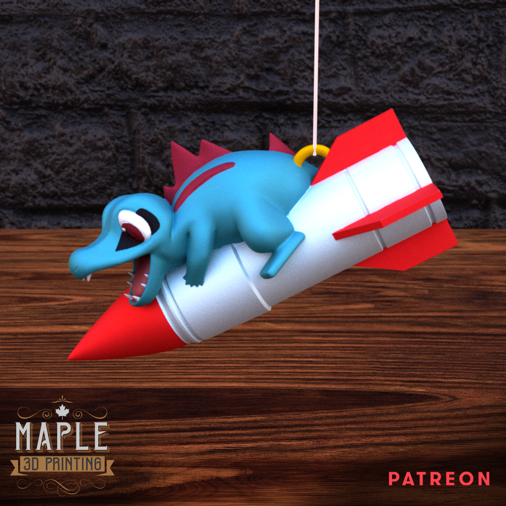 Missile Totodile - Christmas - Pokemon - Mistletoe 3D Model