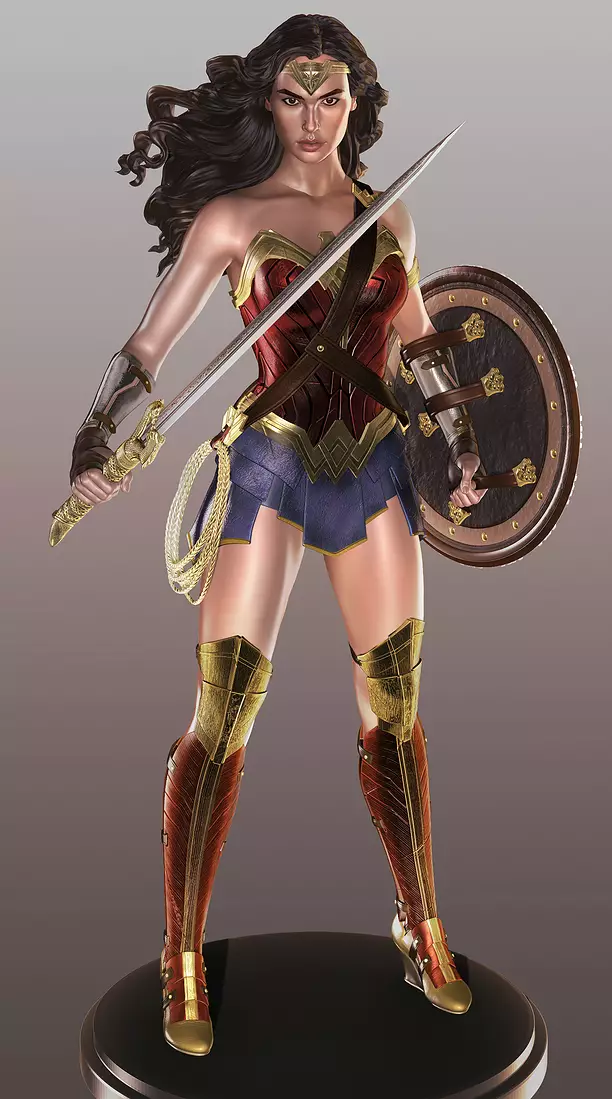 Wonder Woman Statue - Stl model Ready for Printing 3D Model