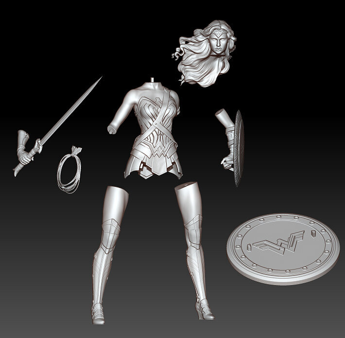 Wonder Woman Statue - Stl model Ready for Printing 3D Model — view 2
