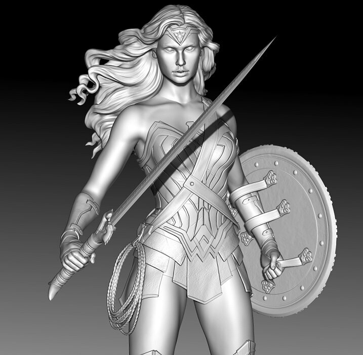 Wonder Woman Statue - Stl model Ready for Printing 3D Model — view 4