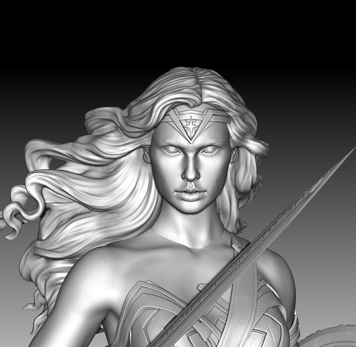Wonder Woman Statue - Stl model Ready for Printing 3D Model — view 6
