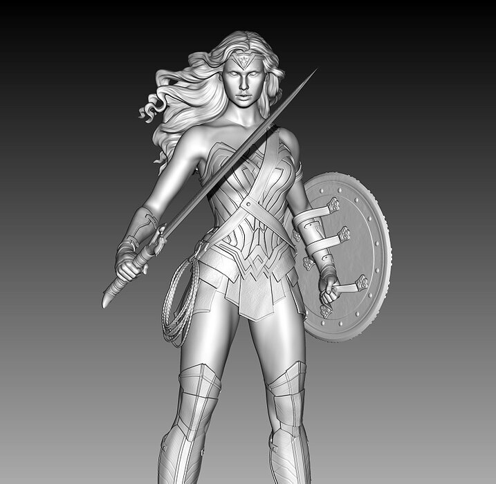 Wonder Woman Statue - Stl model Ready for Printing 3D Model — view 8