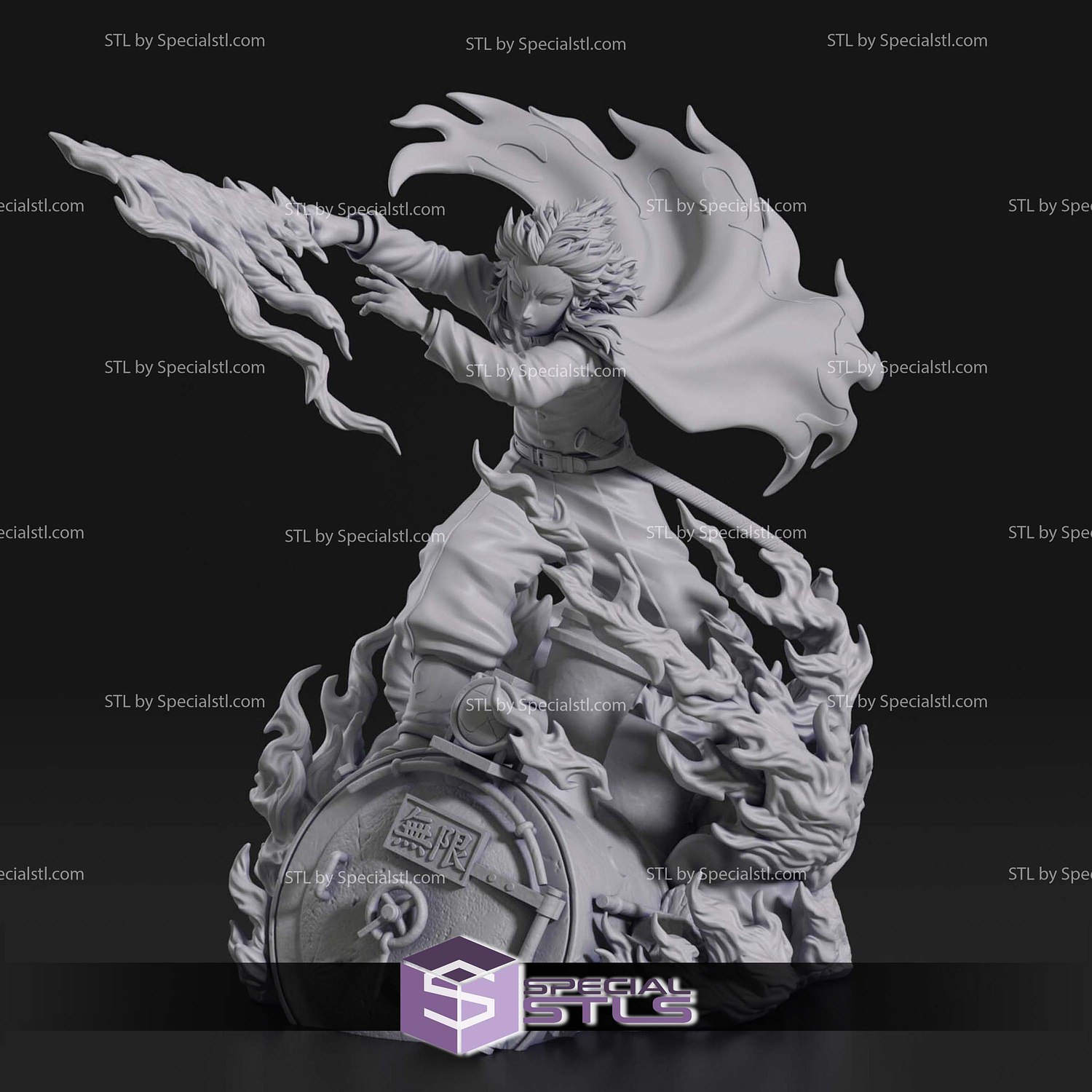 Kyojuro Rengoku Battle on Train 3D Print Files STL Model — view 3