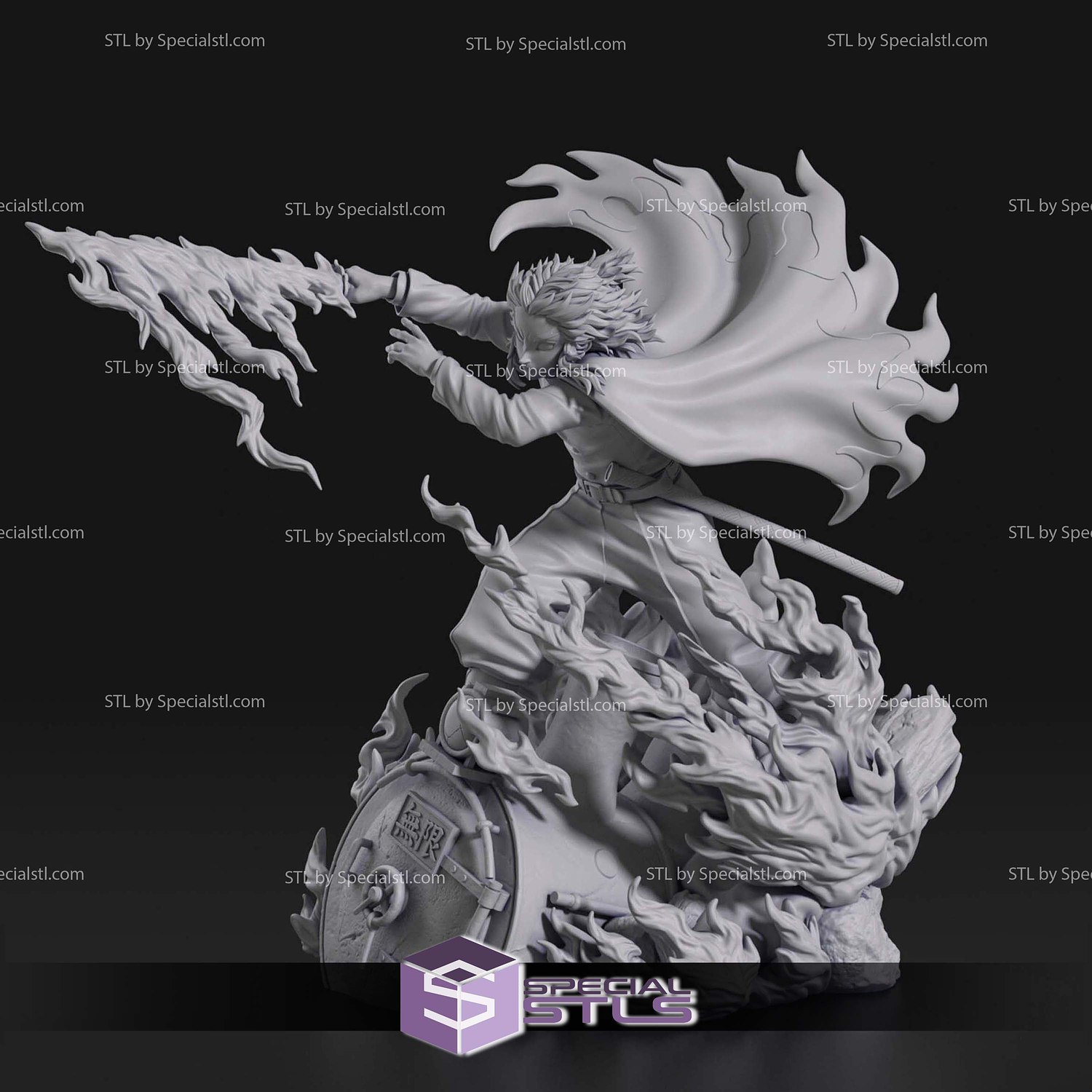 Kyojuro Rengoku Battle on Train 3D Print Files STL Model — view 4
