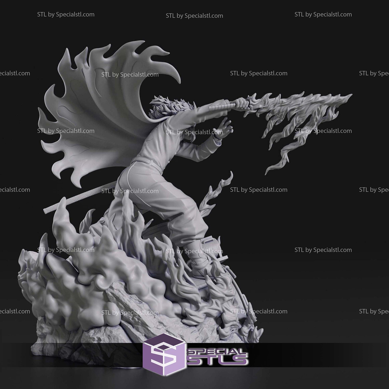 Kyojuro Rengoku Battle on Train 3D Print Files STL Model — view 6