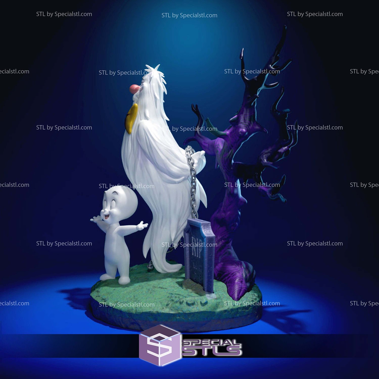 Casper and Hairy Scary Sculptures 3D Printing STL Model — view 2