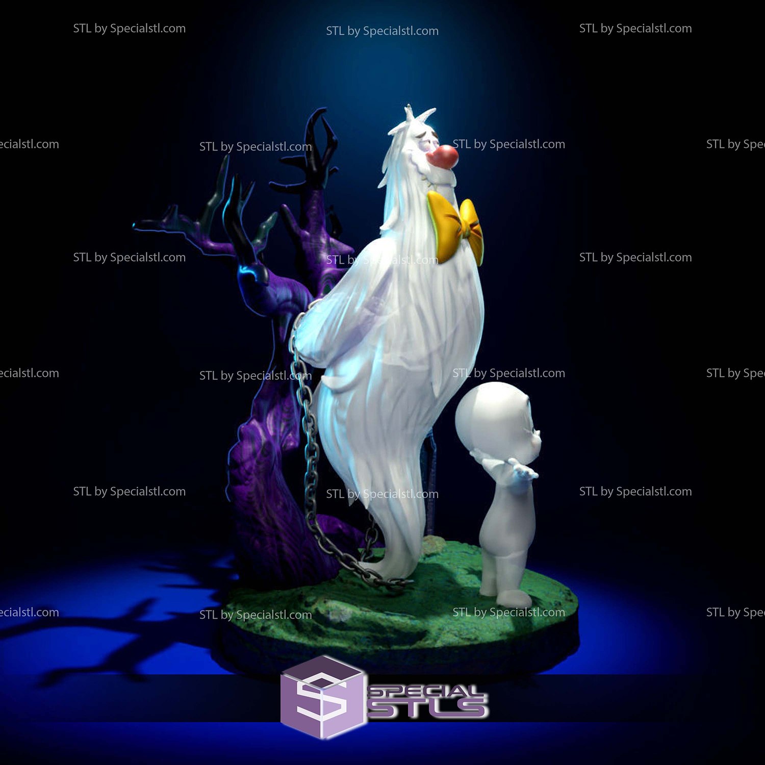 Casper and Hairy Scary Sculptures 3D Printing STL Model — view 3