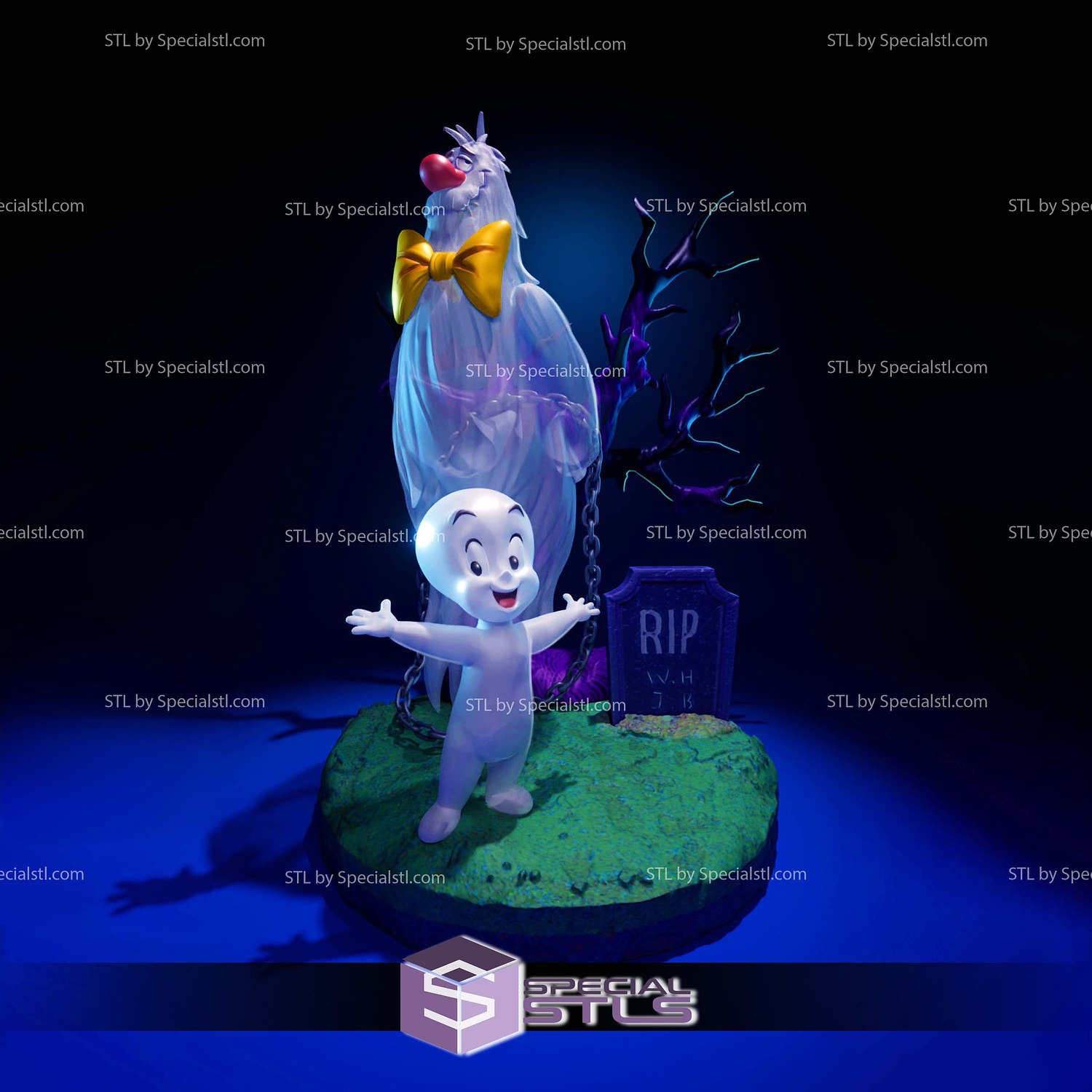 Casper and Hairy Scary Sculptures 3D Printing STL Model — view 6