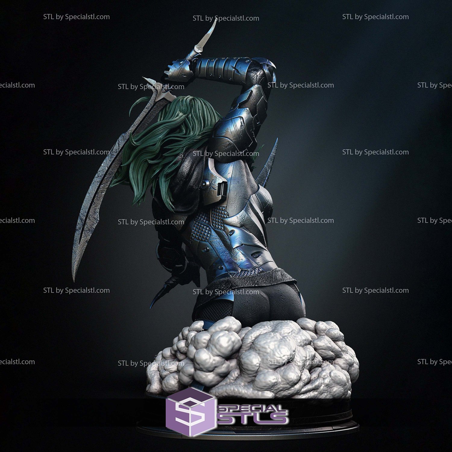 Gamora Comic Version Bust Digital STL Files 3D Model — view 3