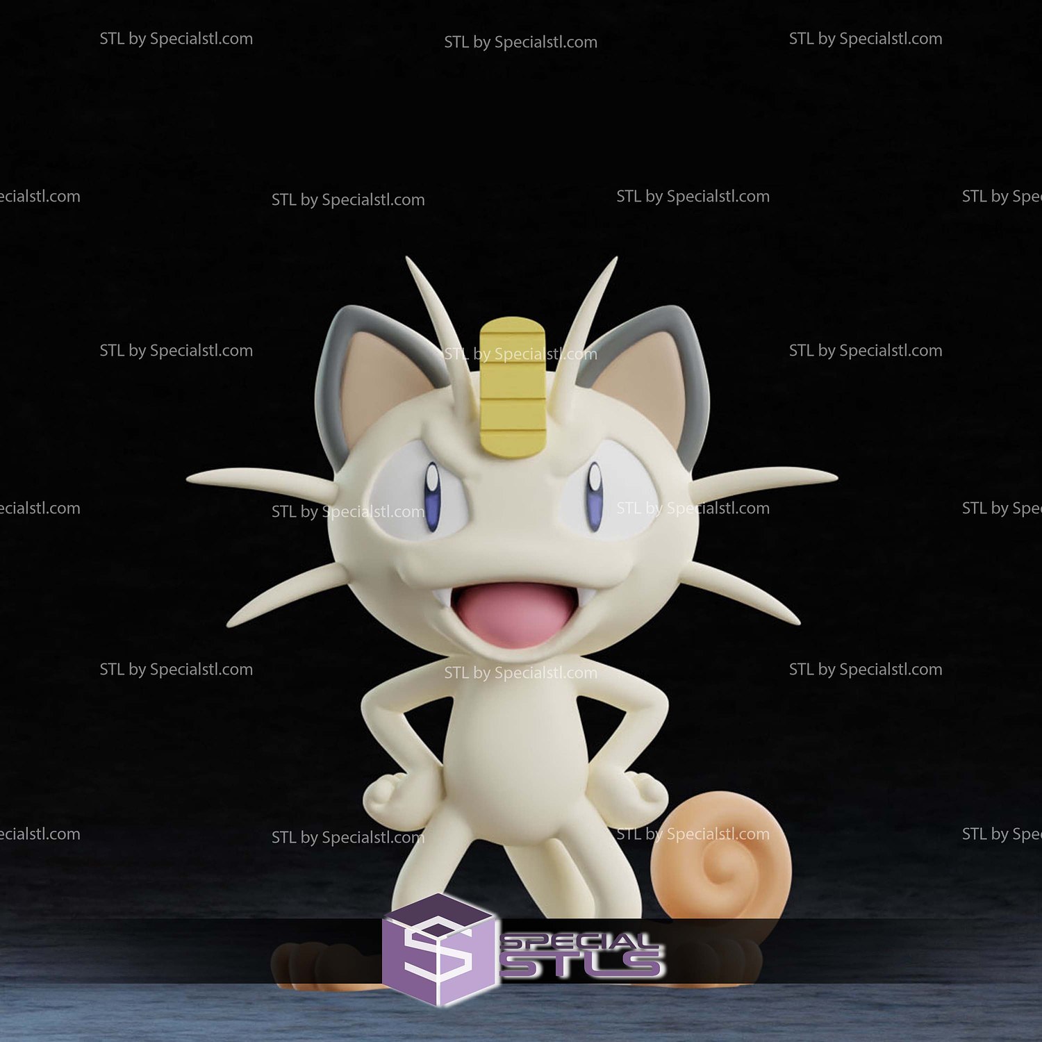 Life Size Meowth Digital STL Files 3D Model — view 4