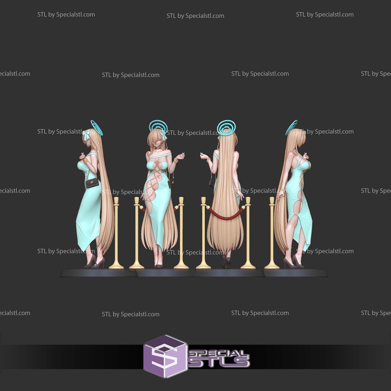 Asuna Dress Blue Archive STL Files 3D Model — view 6