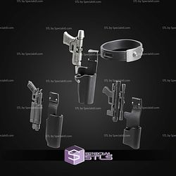 Custom 1-12 Figure STL Imperial Officer Holster System 3D Model