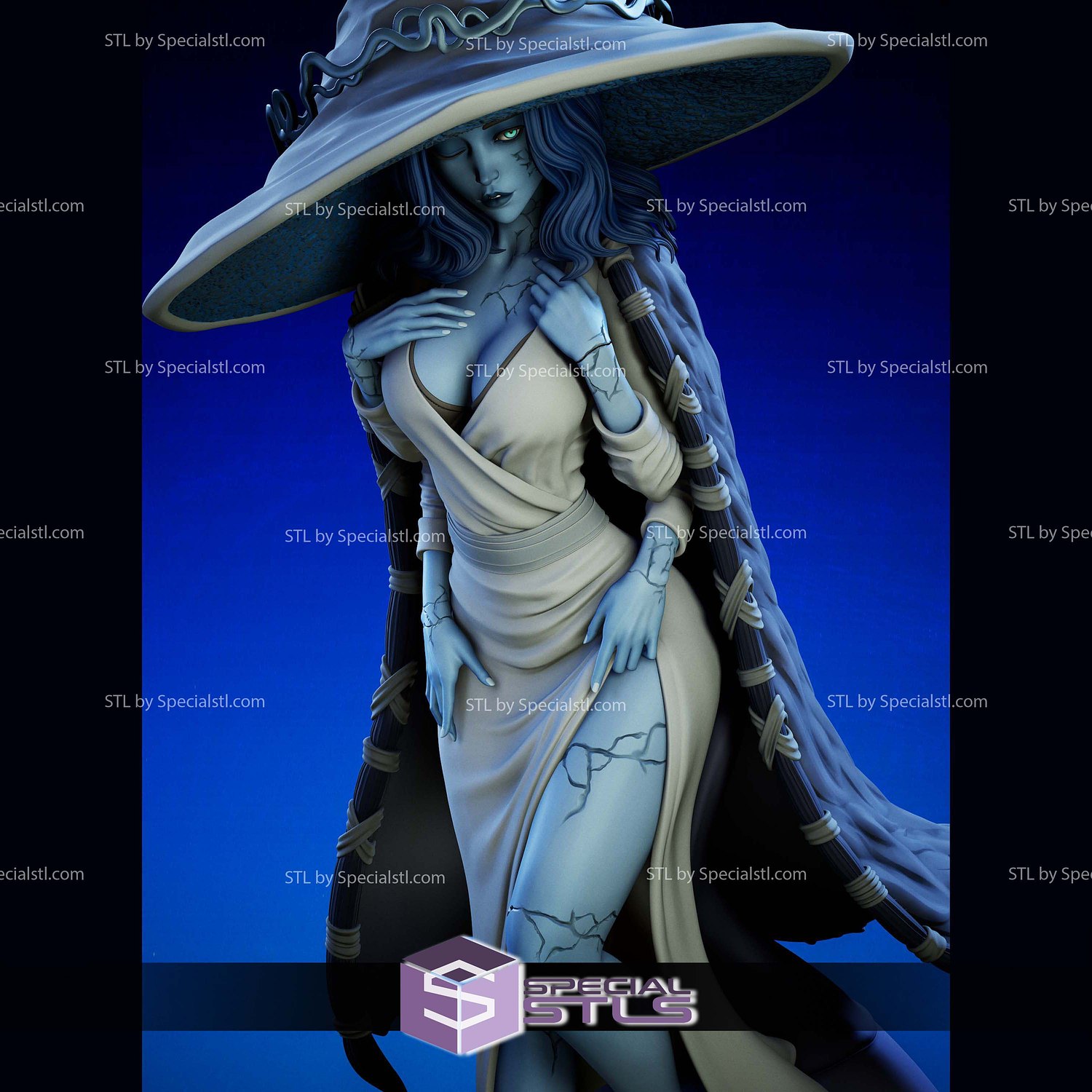 Lunara the Moon Sorceress 290mm 3D Printer Files STL Model — view 2