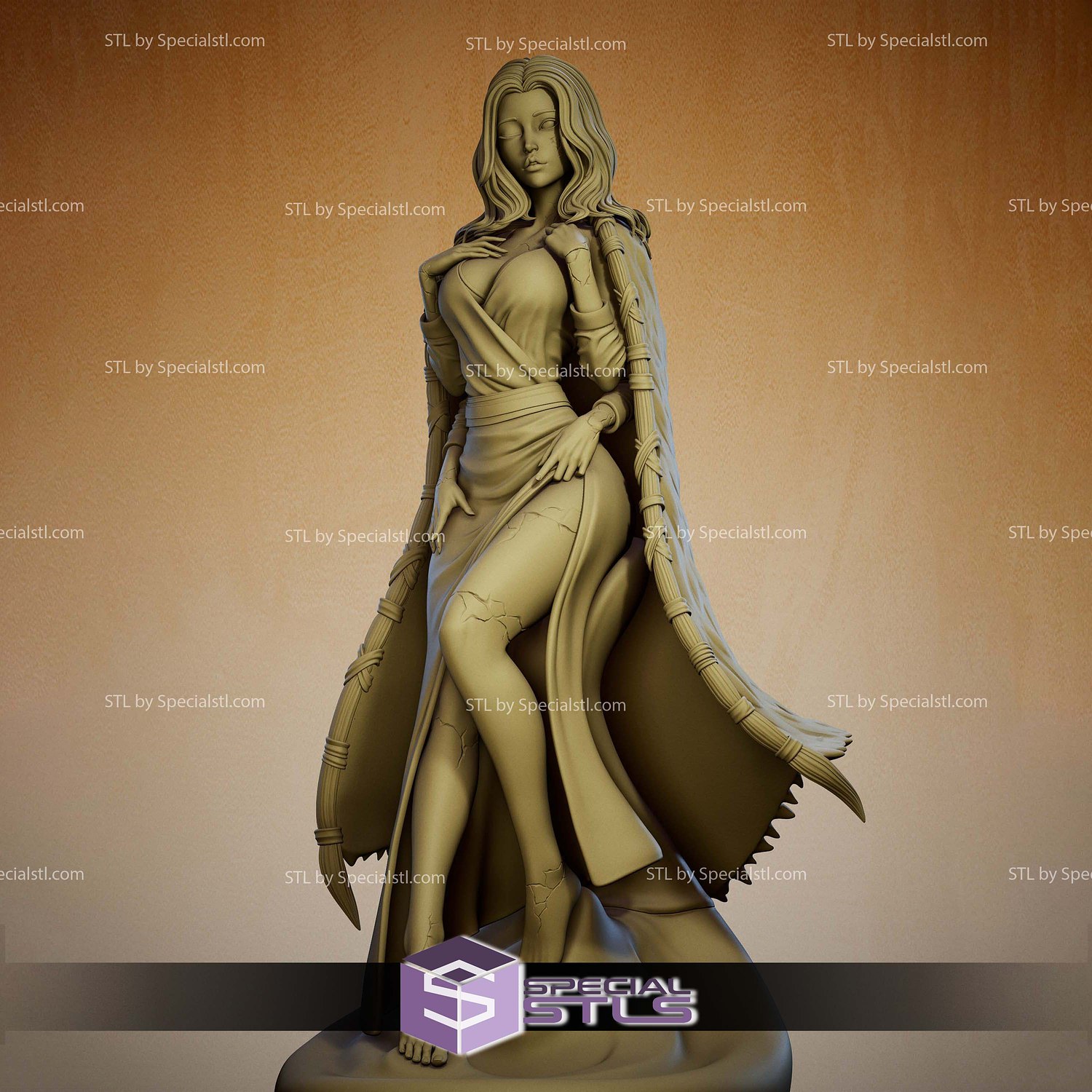Lunara the Moon Sorceress 290mm 3D Printer Files STL Model — view 4