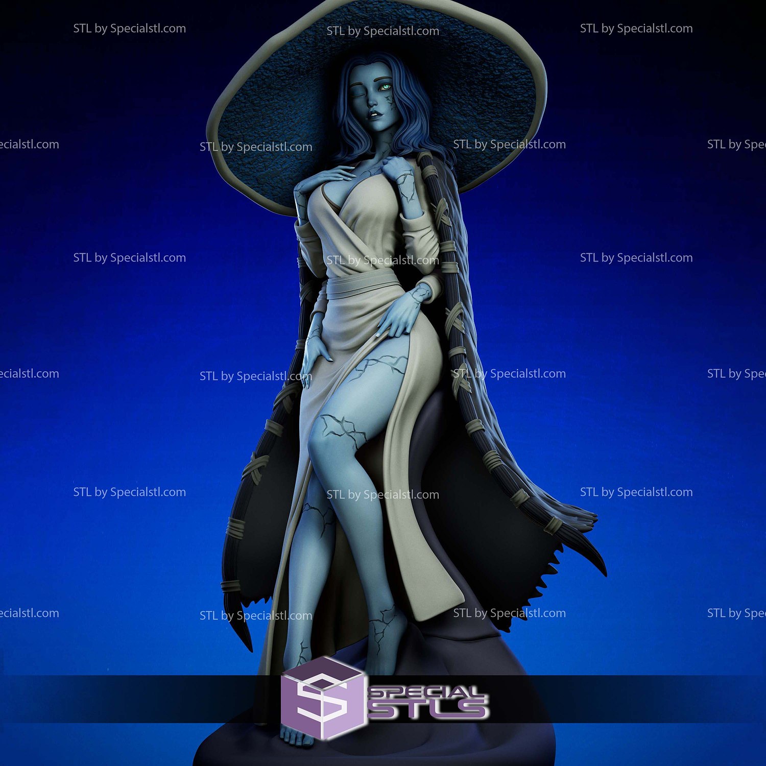 Lunara the Moon Sorceress 290mm 3D Printer Files STL Model — view 6
