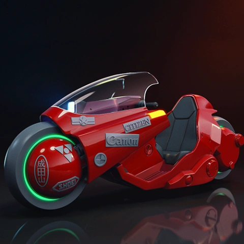 Akira Bike 3D Printing Model | Assembly + Action STL Model