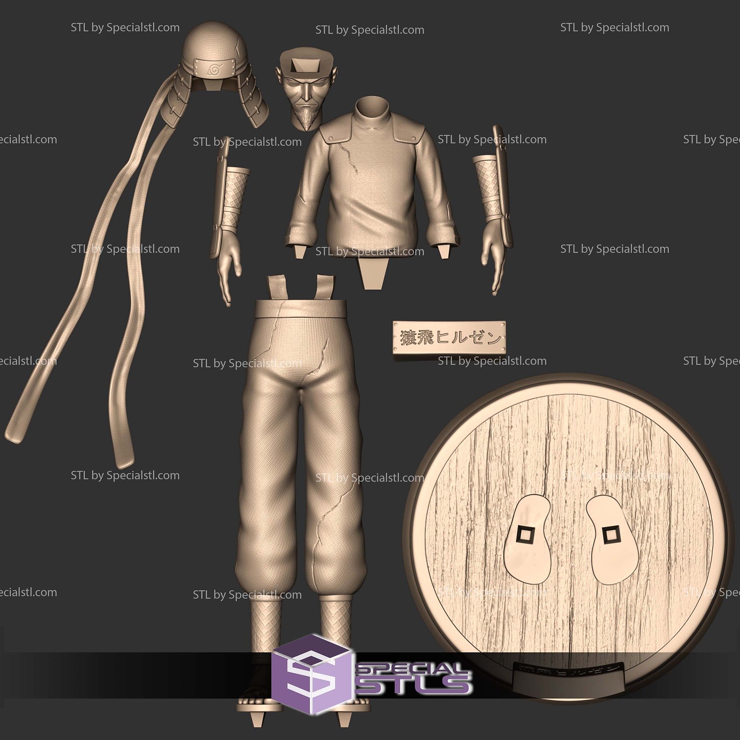 Hiruzen Sarutobi Naruto Digital STL Files 3D Model — view 2